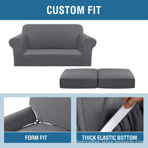 3 Pieces 2 Cushion Loveseat Couch Cover